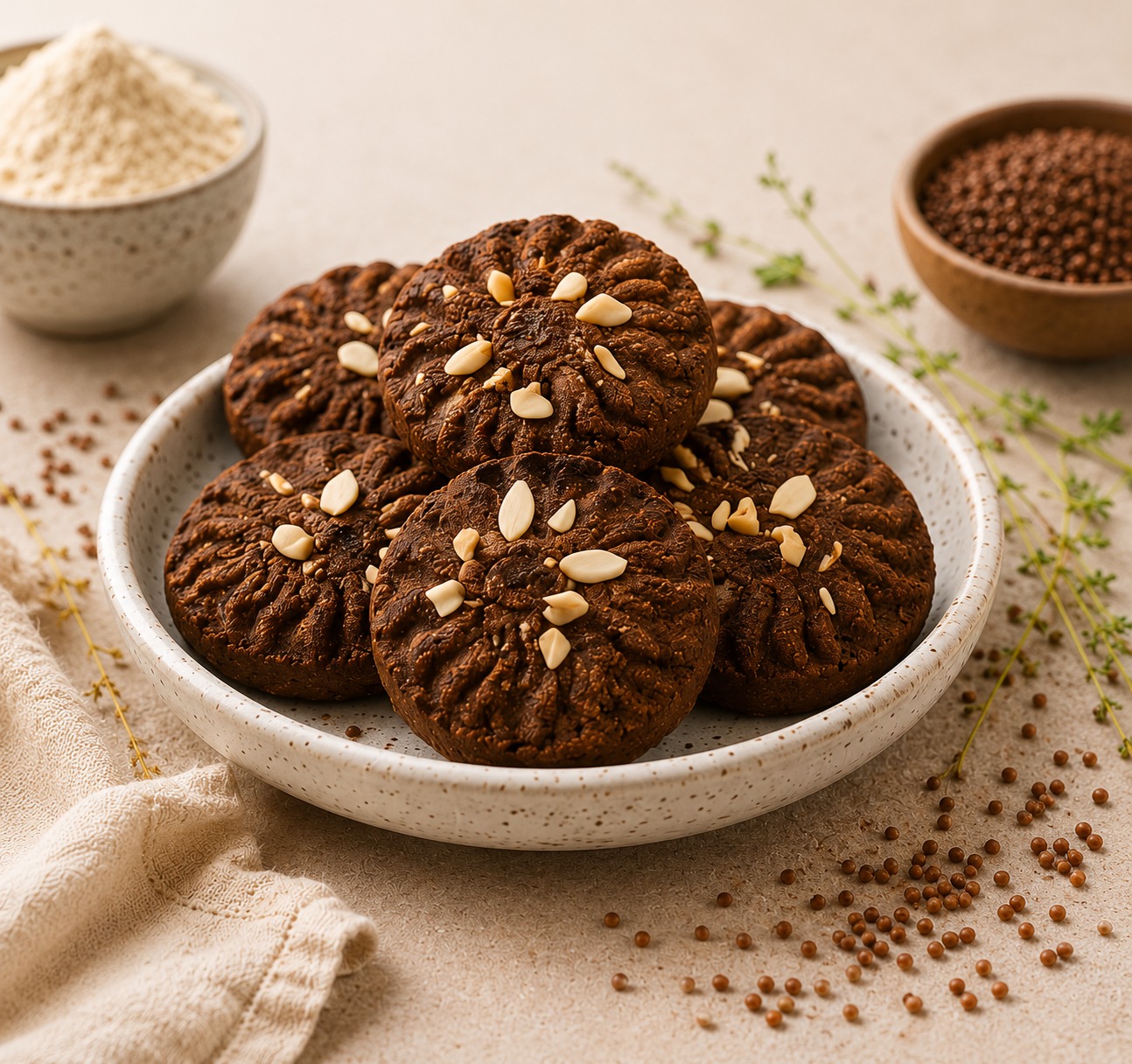 Sprouted Ragi Cookies from The Oven Crunch