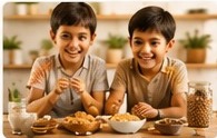 Children enjoying wholesome millet snacks