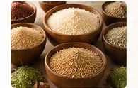A selection of whole millet grains in bowls